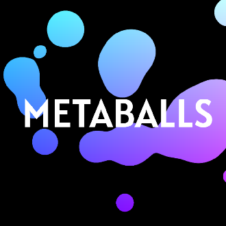 Metaballs colored with a purple gradient