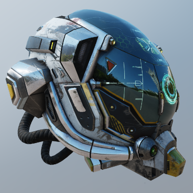 A realistic render of a helmet in WebGL